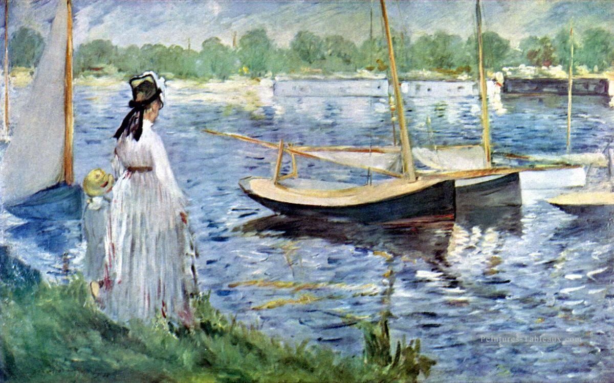 Les rives de la Seine à Argenteuil Édouard Manet Peintures à l'huile